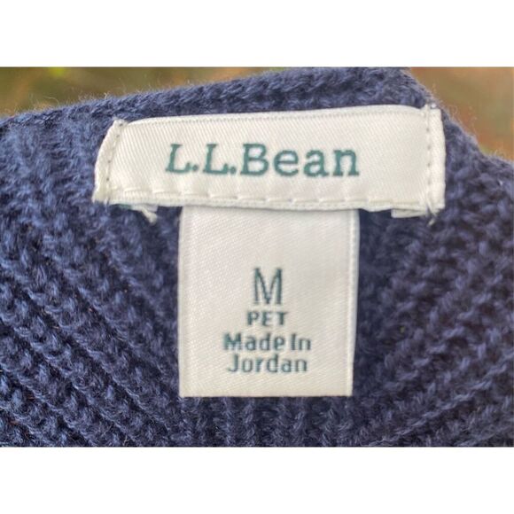 LL Bean Shaker Knit Open Long Cardigan Size M Blue - Picture 9 of 12